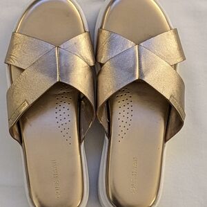 Cole Haan Women's Grandpro Rally Platform Slide Rose Gold Sandals Size 8